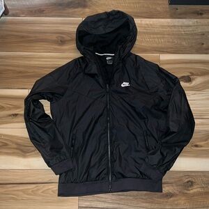 EUC Nike Windrunner Jacket Mens M Black Hooded Full Zip Sportswear *Like New*